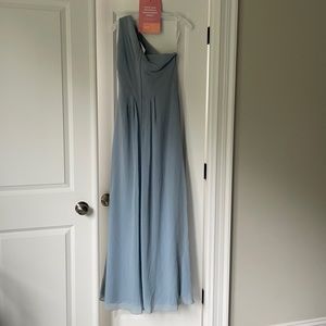 David’s bridal - Long one shoulder chiffon dress